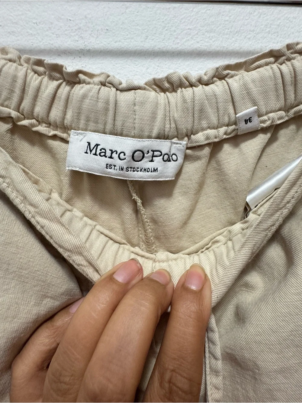 Women’s Marc O’Polo Lightweight Drawstring Linen Joggers in Beige